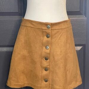 Windsor Camel Button-Up A-Line Skirt